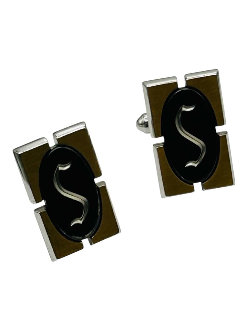 Vintage Hickok S Initial Two Tone Cuff Links
